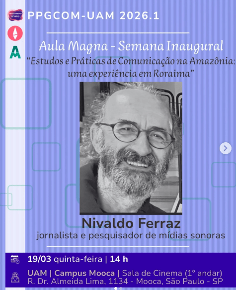 Aula magna PPGCOM 2026 sobre comunicação na região amazônica