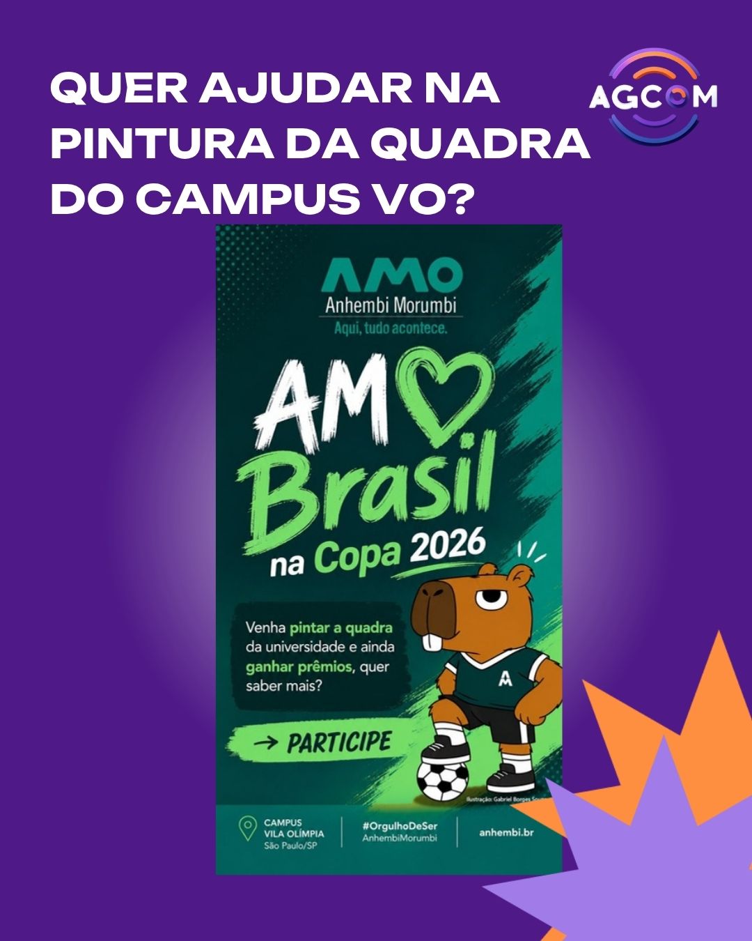 AMO COPA BRASIL convoca estudantes para ação cultural
