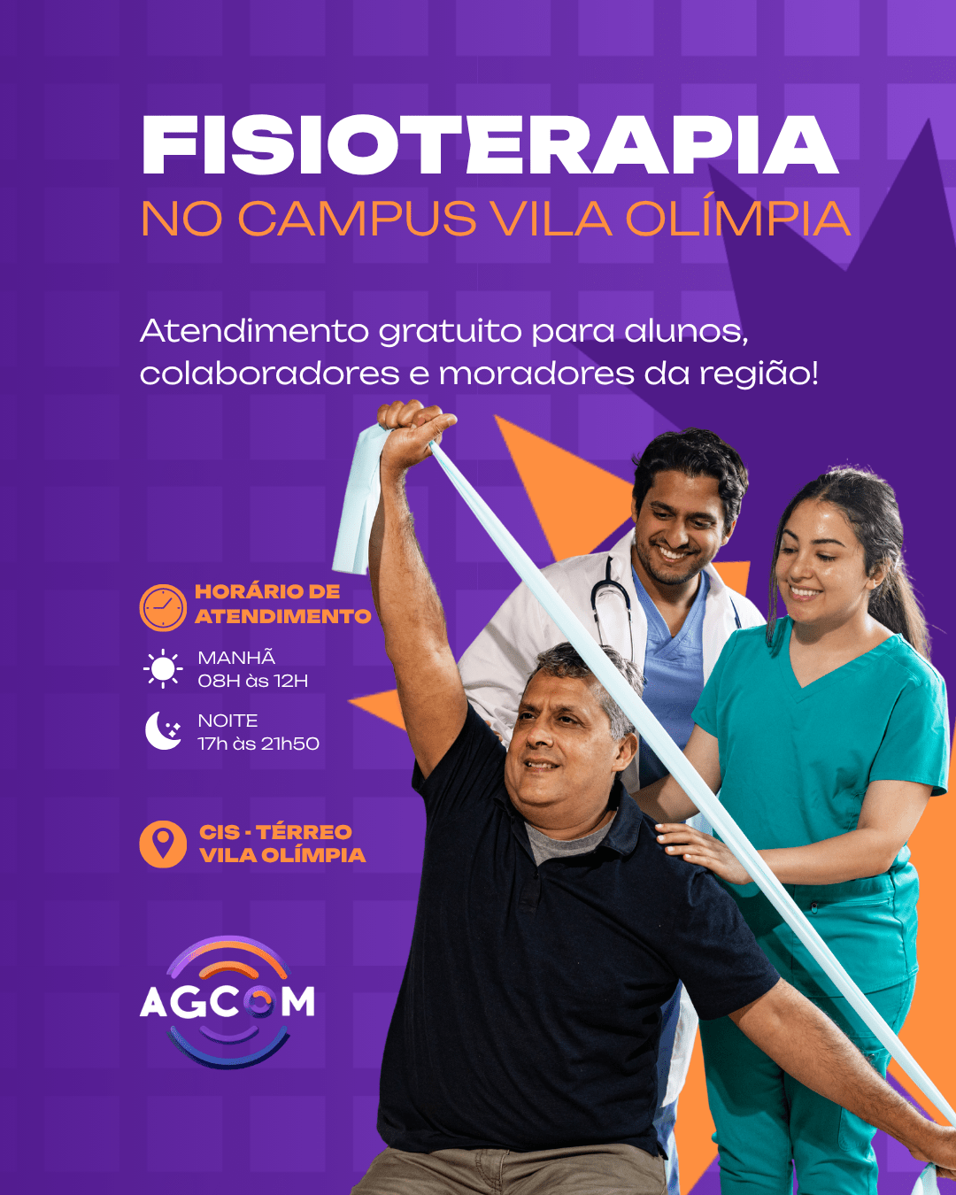 Atendimento em fisioterapia no campus Vila Olímpoa